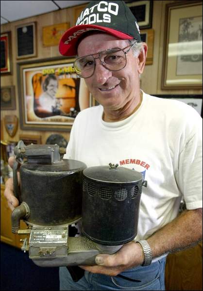 Don Garlits with a Pogue Super Carburetor