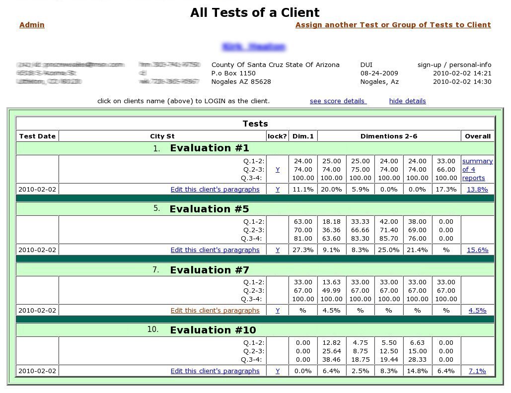 a clients tests