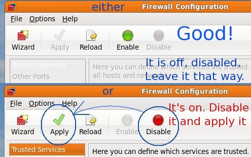 system-administration-firewall in fedora and Ubuntu